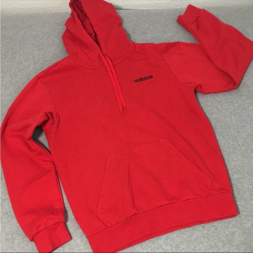Adidas Red Hoodie Sweatshirt Womens Small Athletic Active Athleisure Skater